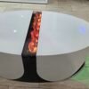 CT0312 F KRISTY COLLECTION COFFEE TABLE WHITE GLASS BLUETOOTH 3D