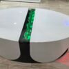 CT0312 F KRISTY COLLECTION COFFEE TABLE WHITE GLASS BLUETOOTH 3D