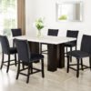 Marcus Black - (GENUINE MARBLE) Counter Height Table & 6 Chairs
