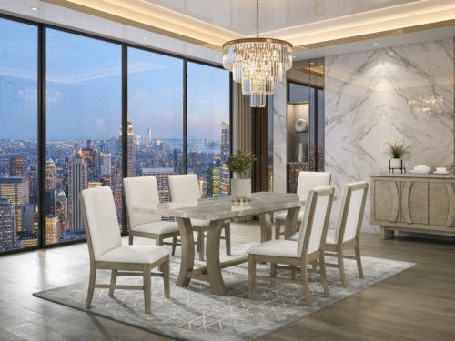 img-9255_orig ROCO - (GENUINE MARBLE) Table & 6-Chairs